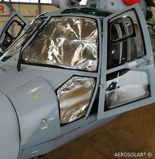 AéroSolar®, protection solaire pour poste de pilotage d’hélicoptère Panther Dauphin